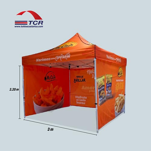 Toldo Plegable Personalizado Aluminio 3m x 3m